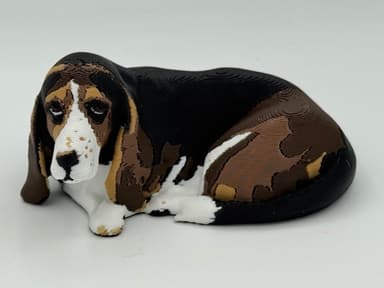 Custom 3D printed dog figurine from customer photos - 6 inch model example